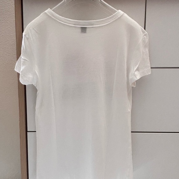 Louis Vuitton White Sheer T-Shirt LV Logo Navy Red Heart XS Made in Italy - Picture 4 of 7